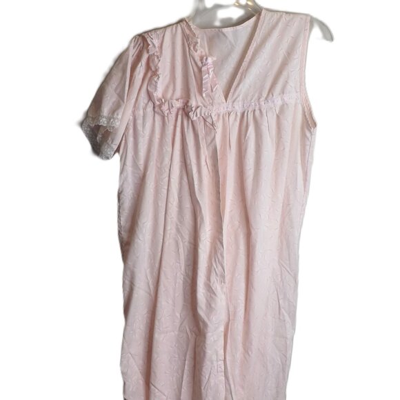 Vtg Ballet New York 2 Pc. Robe and Gown Butterfly Pink White Lace Ribbon Large - Picture 4 of 12